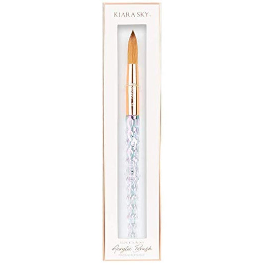 Kiara Sky Kolinsky Acrylic Nail Brush #18 - Pure Kolinsky Sable Hair, Iridescent Crystal Handle, Acetone Resistant, for Acrylic Application Beauty & Personal Care KIARA SKY