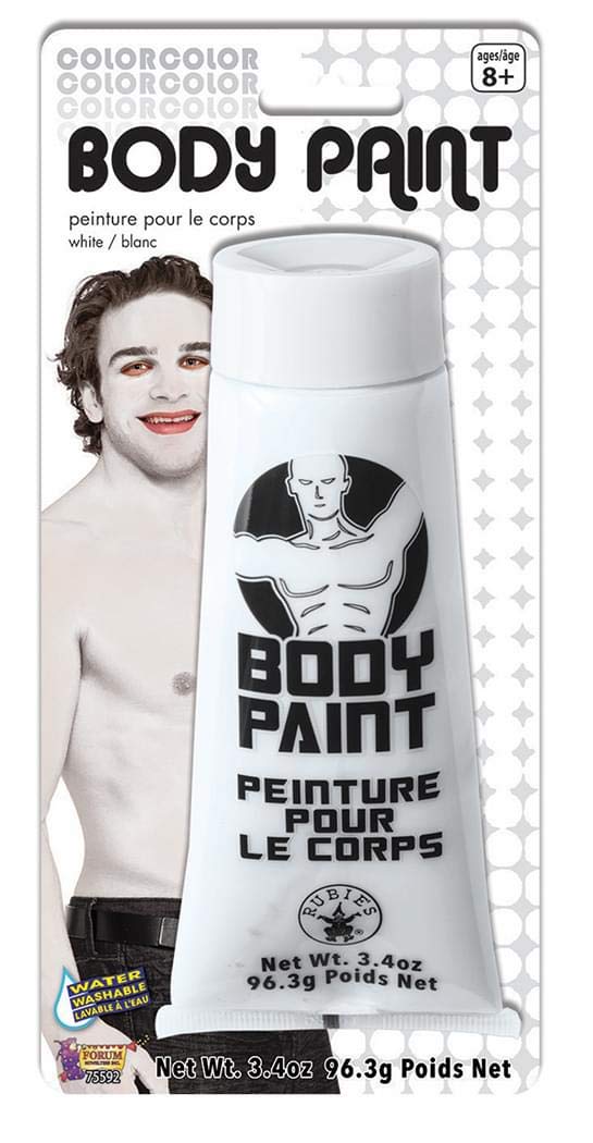 Forum Novelties 3.4 Oz White Fx Washable Body Face Paint Sports Fan Halloween Cream Tube Makeup