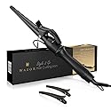 Professional 1-1/2" Tapered Curling Wand with Short Clamp, Ceramic Curling Iron for Long Lasting Curls or Waves, Hair Curling Iron Wand