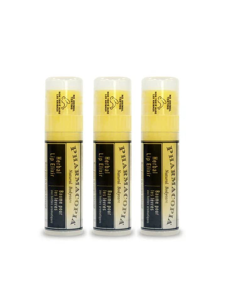 Pharmacopia Chamomile Tangerine Vegan Lip Elixir - Nourishing Vegan Herbal Lip Balm with 100% Natural and 70% Certified Organic Ingredients, 0.25 Oz
