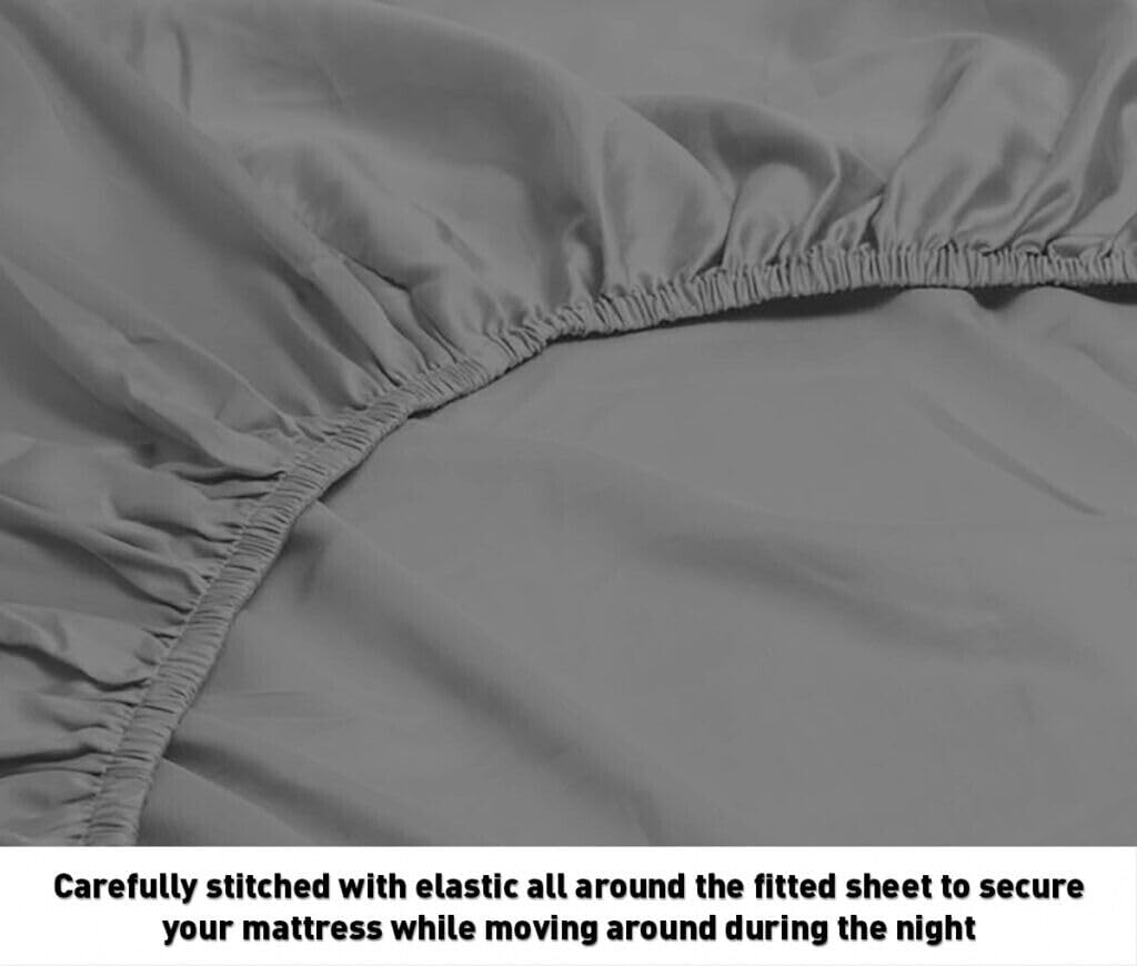 ROYAL BLISS TOP Split King Royal Collection 1900 Egyptian Cotton Bamboo Quality Bed Sheet Set with 1 Fitted Sheet with 36in Split TOP, 1 King Flat and