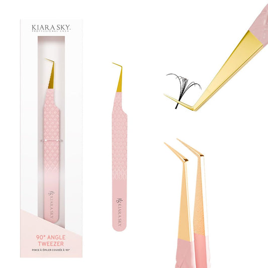 KIARA SKY LASH Tweezer for Eyelash Extensions - Precision Fiber Tip Grip - Volume, Mega Volume, and Lash Removal Fills - Comfortable Ergonomic Design Beauty and Personal Care KIARA SKY