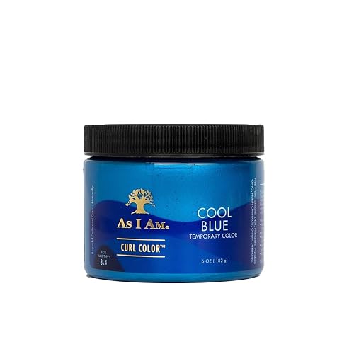 As I Am Curl Color - Cool Blue - 6 oz - Color & Curling Gel - Temporary - Medium Hold - with Jamaican Black Castor Oil, Ceramides, & Betaine - Vegan