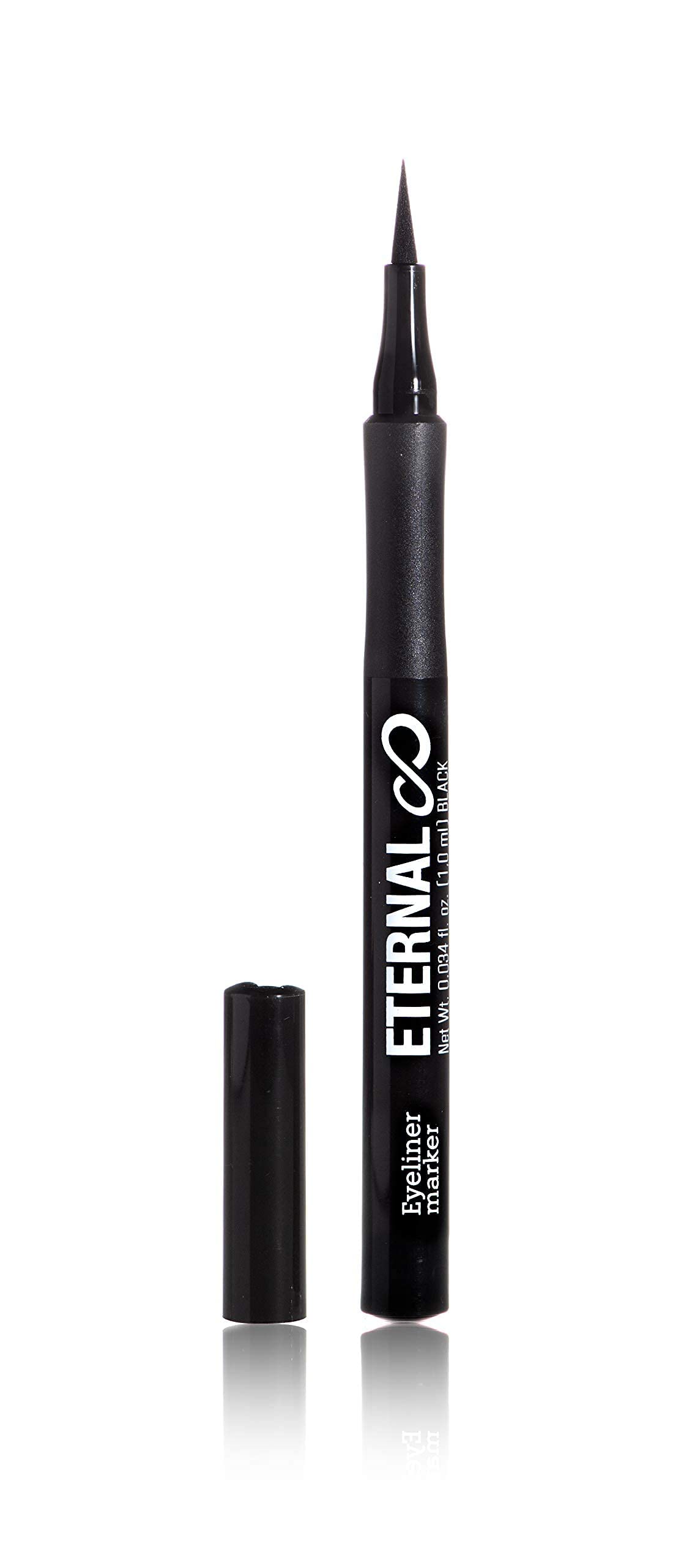 Eternal Liquid Professional Eyeliner Marker - Water and Sweat Resistant Non-Smudge with Matte Finish and Thin Tip for Sharp Intense Lines (Black)