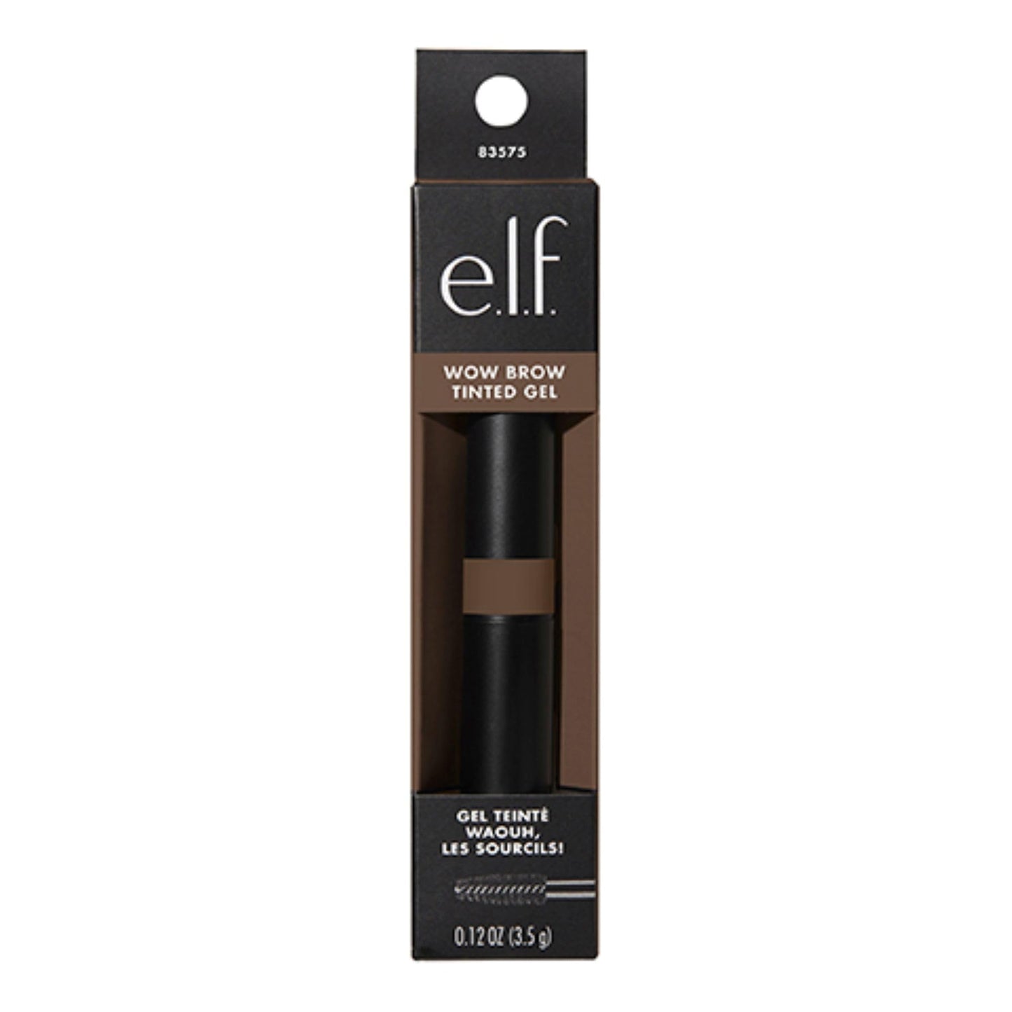 e.l.f. Wow Brow Wax Gel, Buildable, Hybrid, Creates Full, Voluminous-Look, Locks Brow Hairs In Place, Fiber-Infused, Black, 0.12 Oz