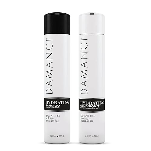 Damanci Hydrating Shampoo and Conditioner Duo, Sulfate Free Shampoo and Conditioner for Dry Hair, with Keratin and Collagen, Paraben and Salt Free