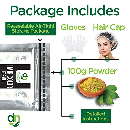 Wine Dark Red Henna Hair Color For All Kit | 100% All Natural Hair Dye & Beard Dye Powder Kit Organic, Herbal & Vegan Chemical & Cruelty Free