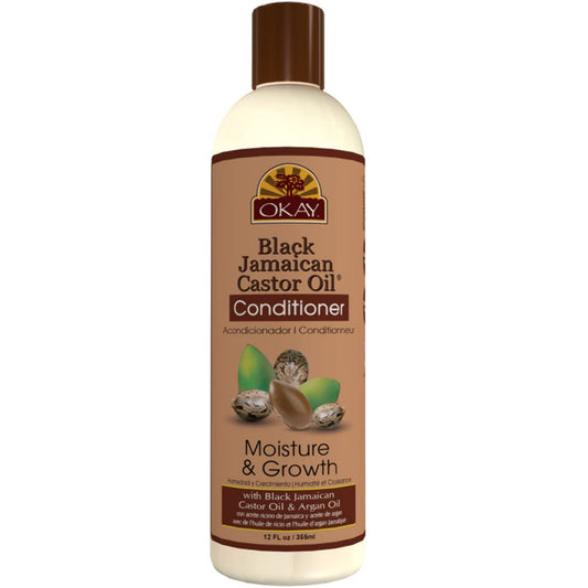 OKAY Black Jamaican Castor Oil Conditioner - Jamaican Black Castor Oil Conditioner for Women and Men with Argan and Shea Butter for Damaged Hair
