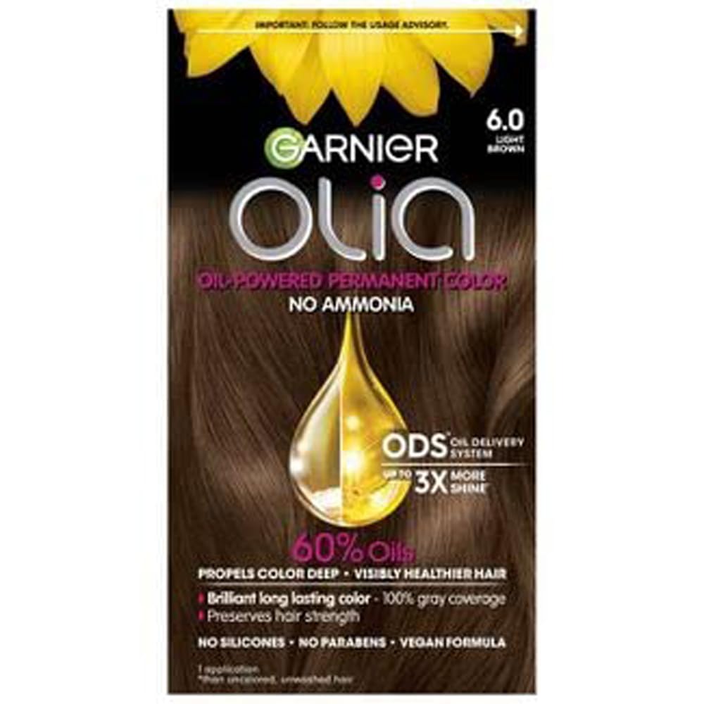 Garnier Olia Oil Powered Permanent Color 6.0 Light Brown 1 Each (Pack of 2)