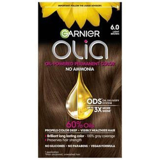 Garnier Olia Oil Powered Permanent Color 6.0 Light Brown 1 Each (Pack of 2)