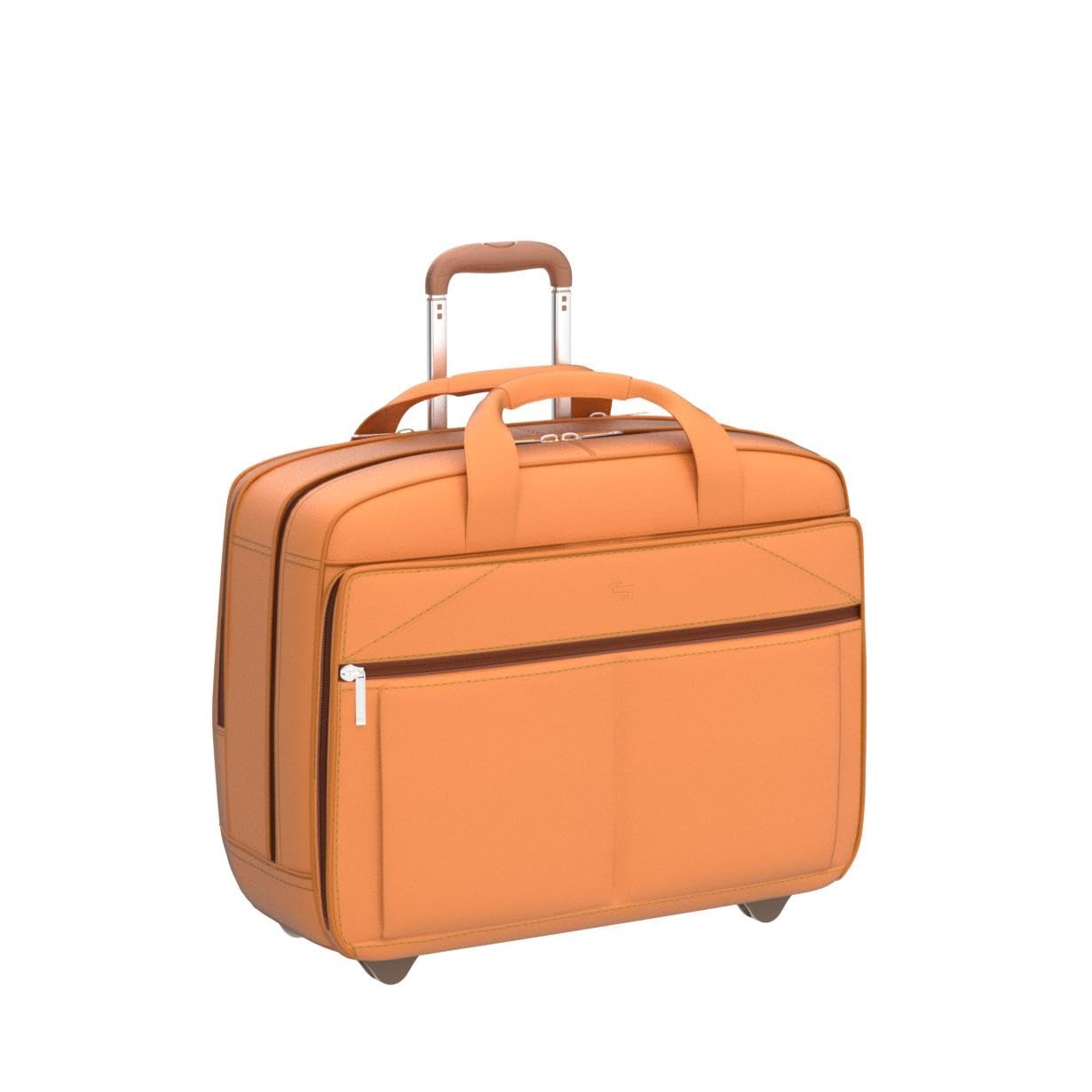 Solo New York Leather Rolling Case with Wheels - Roller Laptop Bag, Wheeled Briefcase for Women & Men, Carry On Size for Travel, Fits 15.6" Computer