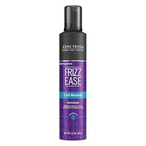 John Frieda Frizz Ease Curl Reviver Mousse, 7.2 Ounces, Enhances Curls, Soft Flexible Hold, Mousse for Curly or Frizzy Hair, Alcohol-Free