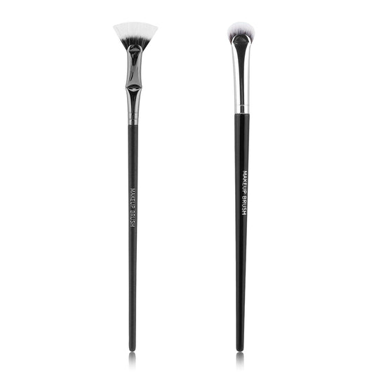 2pcs Multifunctional Folding Angle Scalloped Lash Brush For Women Girls, Compact Home Salon Comb, Separator Eyelash Brush, Angled Fan Shaped