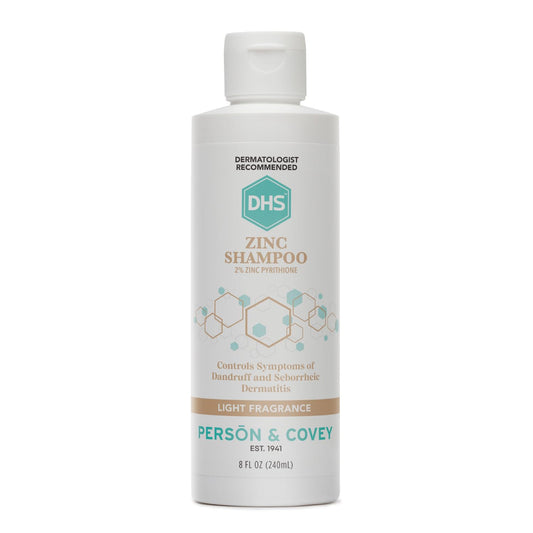 DHS Zinc Shampoo - Dandruff Shampoo - for Flaky and Dry Scalp with 2% Zinc Pyrithione, 8 oz