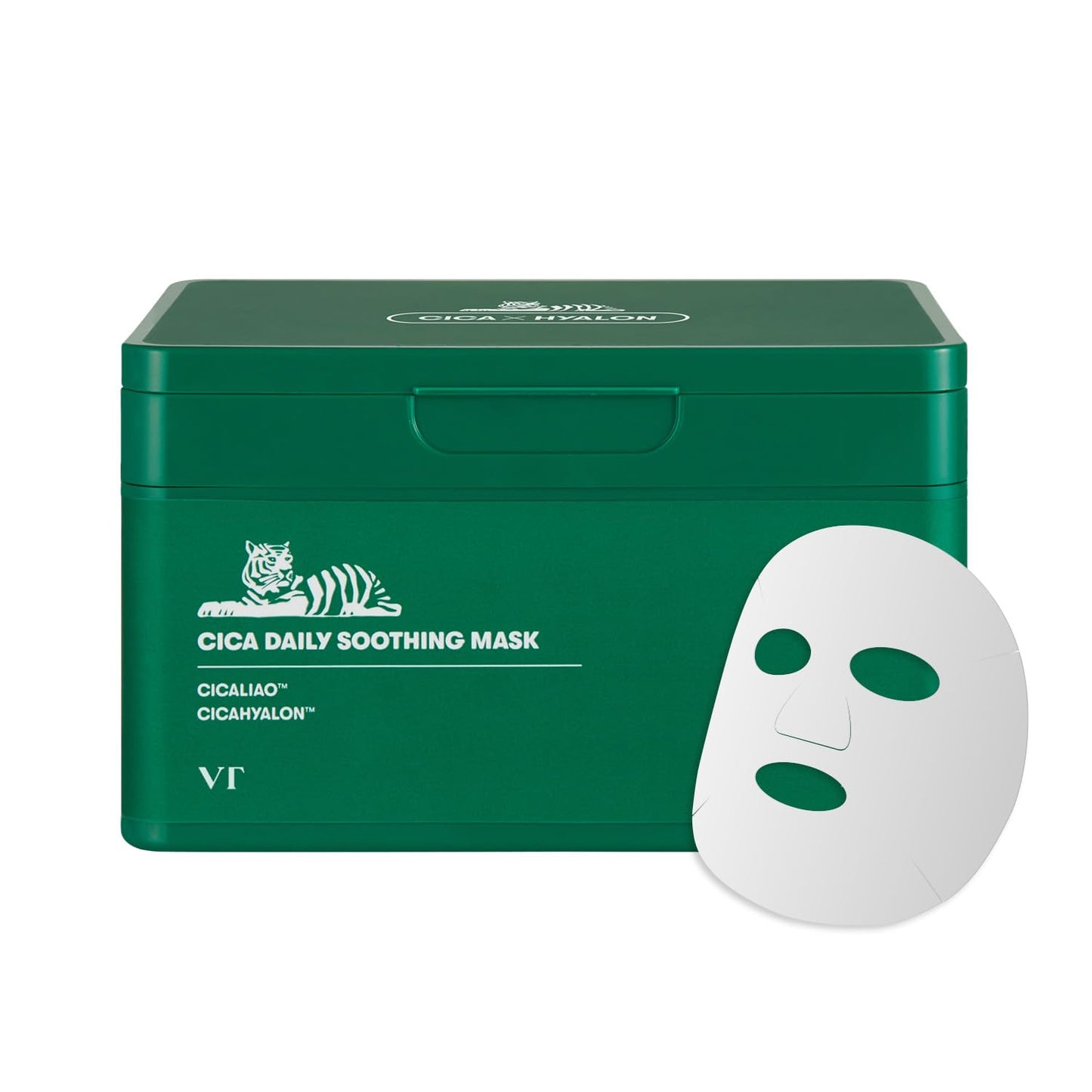 VT COSMETICS CICA Daily Soothing Mask, 30 Sheet Face Masks for Sensitive Skin, Centella Asiatica & Triple Hyaluronic Acid, Hydrating Korean Sheet Mask Beauty and Personal Care VT COSMETICS