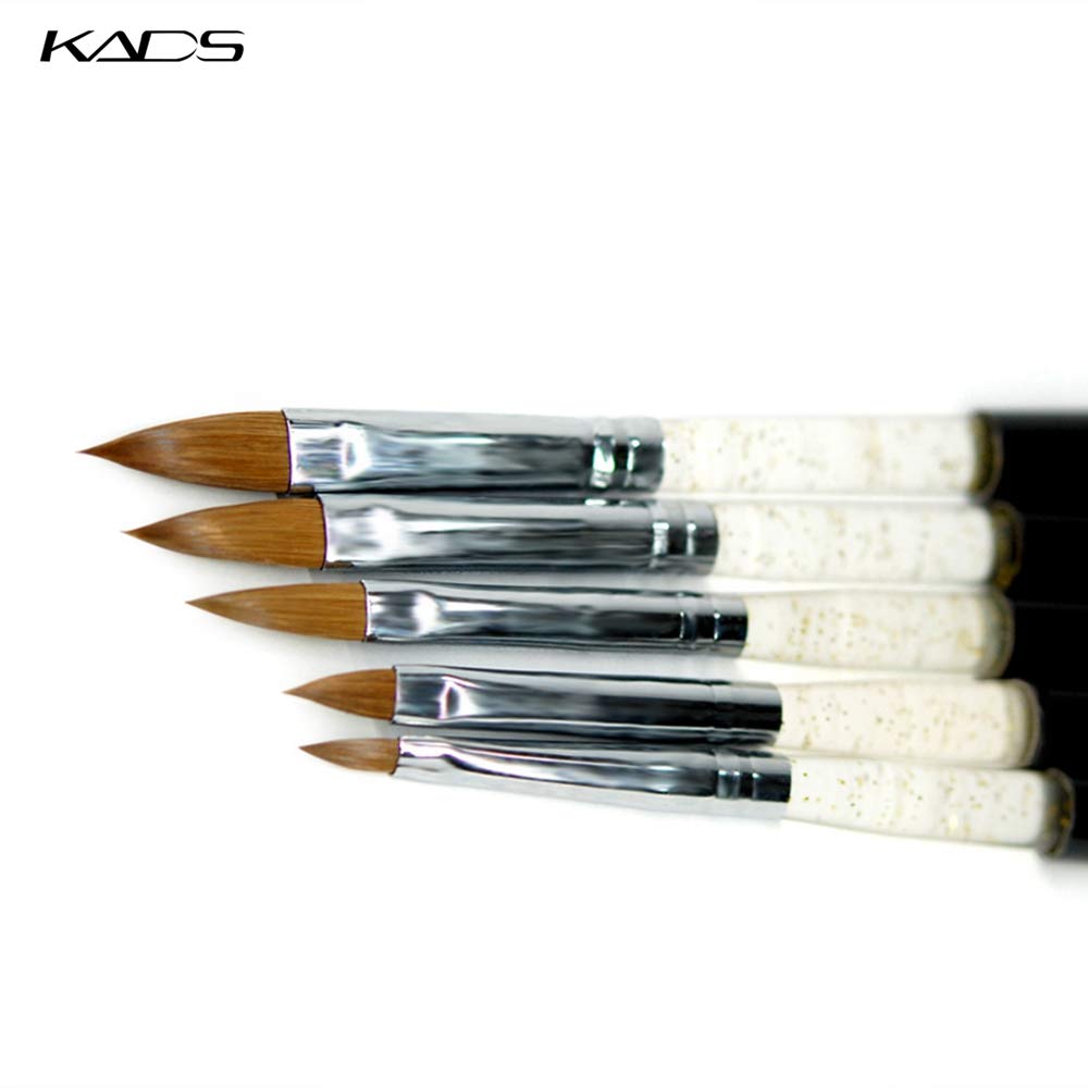 KADS Kolinsky Sable Acrylic Brush Set - 5pcs, Sizes 2# to 10#, Black Kolinsky Sable Nail Brushes Beauty & Personal Care KADS