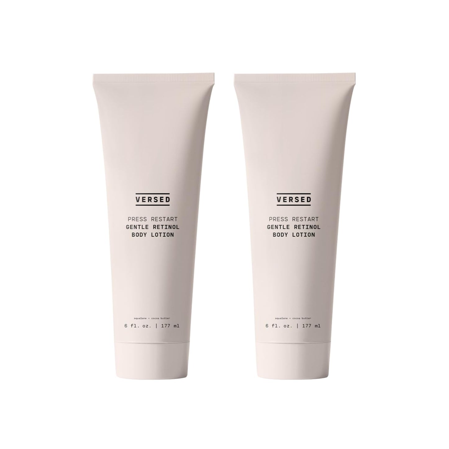 Versed Press Restart Retinol Body Lotion, 2 Pack - Skin Firming Lotion with Cocoa Butter, Squalane & Vitamin E - Lightweight All-Over Body Moisturizer