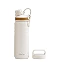 GRANDTIES 2 Lids Sports Stainless Steel Water Bottles - Wide Mouth Vacuum Insulated Reusable Leak Proof BPA-Free Travel Metal Canteen, Thermal
