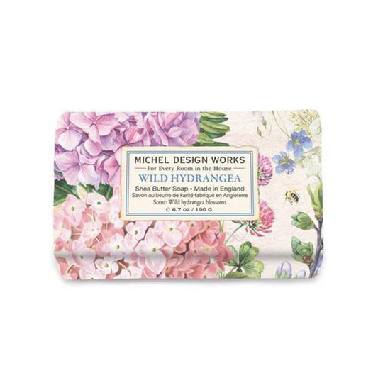 Michel Design Works Soap Bar, Wild Hydrangea Medium, Beautiful Design, Triple-milled