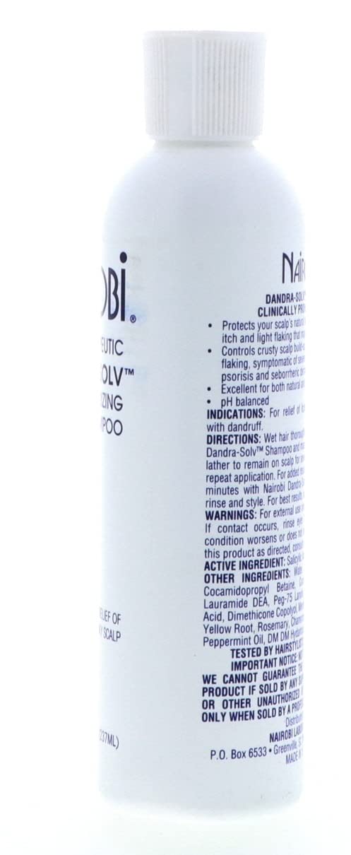 Therapeutic Dandra-Solv Moisturizing Shampoo for Unisex By Nairobi, 8 Ounce