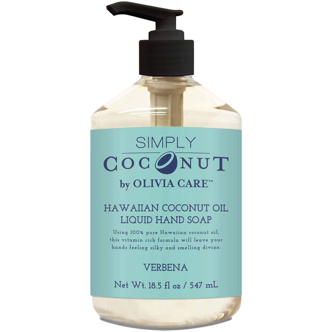 Olivia Care Liquid Hand Soap (18.5 Fl Oz (Pack of 1), Verbena Coconut)