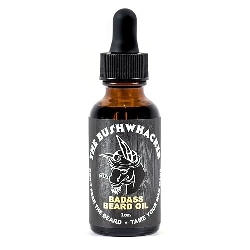 Badass Beard Care Beard Oil For Men - The Bushwhacker Scent 1 oz - All Natural Ingredients Keeps Beard and Mustache Full Soft and Healthy