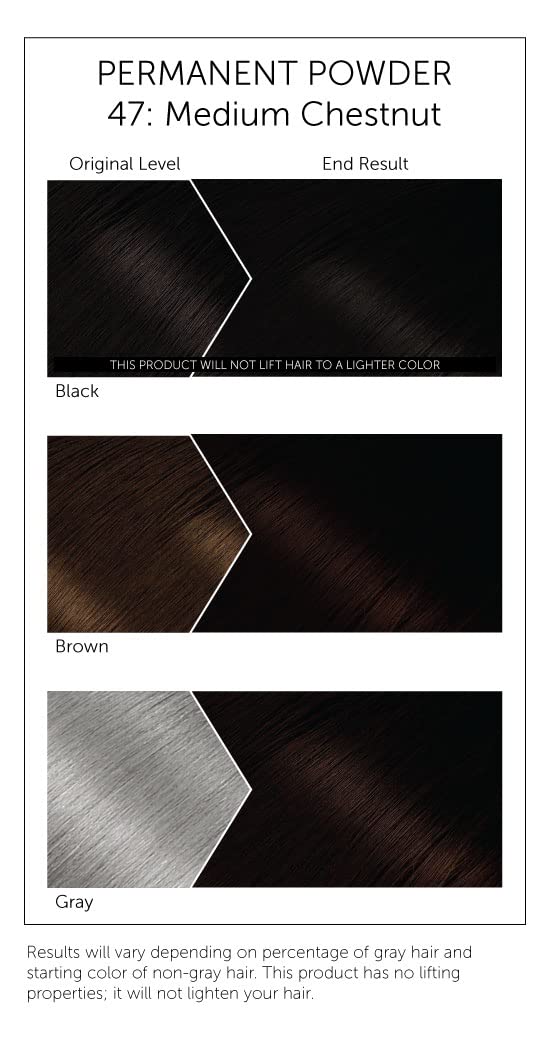 Bigen Powder Hair Color #47 Medium Chestnut 0.21oz (3 Pack)