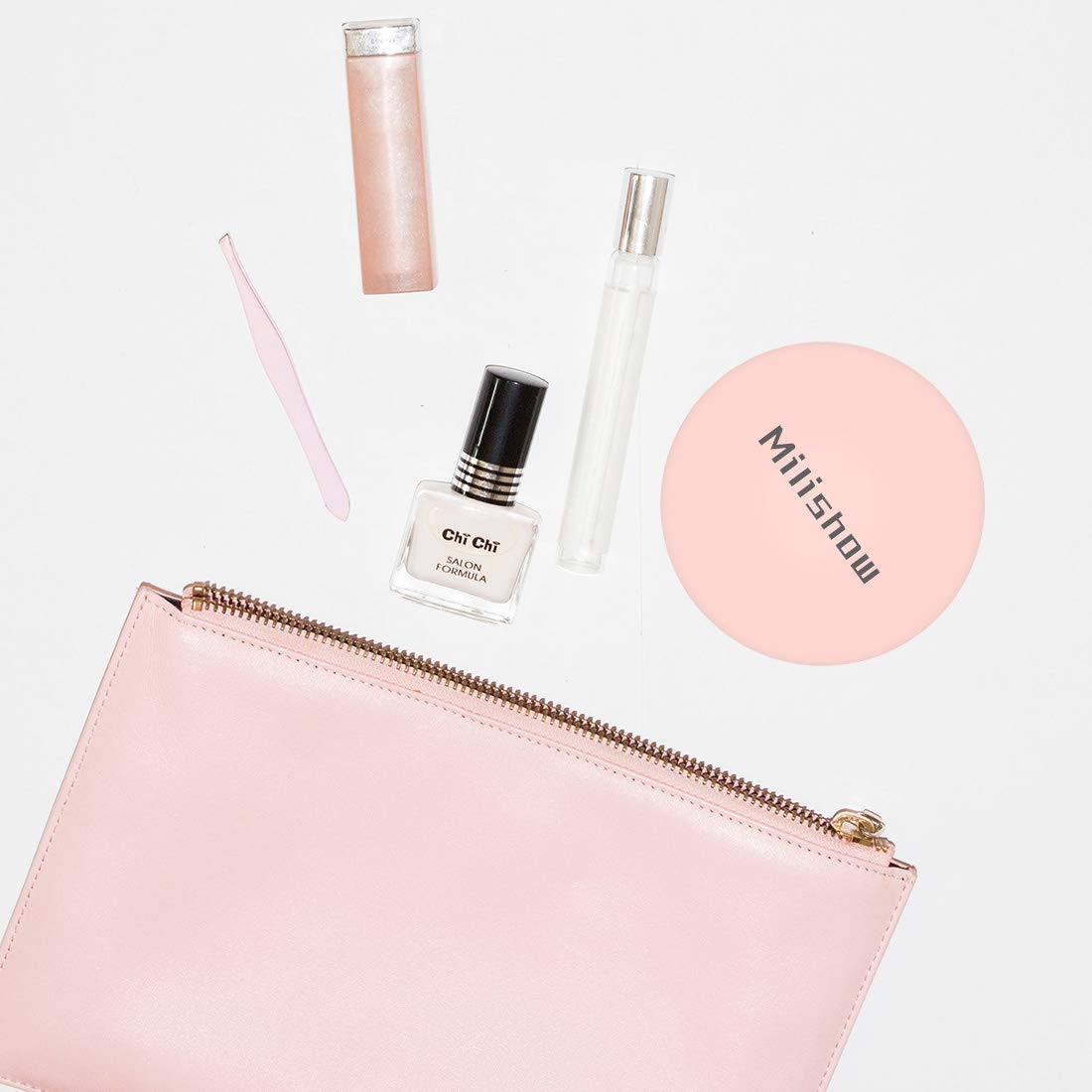 Milishow Compact Mirror with LED Light,1x/10x Magnifying Rechargeable Mirror,3.5in, Dimmable Travel Mirror for Purse,Pocket,Handheld 2-Sided Makeup