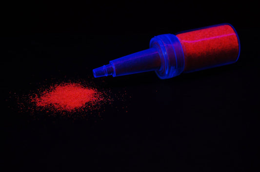 UV Blacklight Reactive Cosmetic Face & Body Glitter Powder (10 Gram Jars) (UV Neon Orange)
