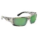 Flying Fisherman Sargasso Wrap Around Polarized Sunglasses, Matte Camo Frame/Amber-Green Mirror Lens, Medium
