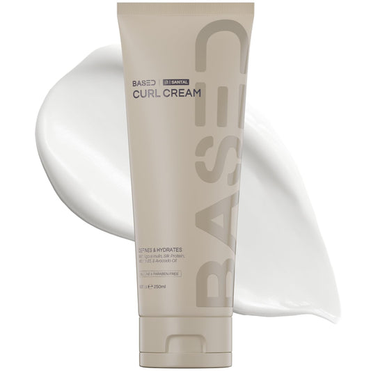BASED Curl Cream for Men, Curl Defining Cream for Curly Hair, No Harsh Chemicals or Artificial Fragrance, Medium Hold, Hydrates & Nourishes