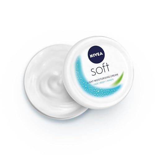 NIVEA Soft Light Moisturizer Cream, with Vitamin E & Jojoba Oil for Face, Hands and Body, 100 ml