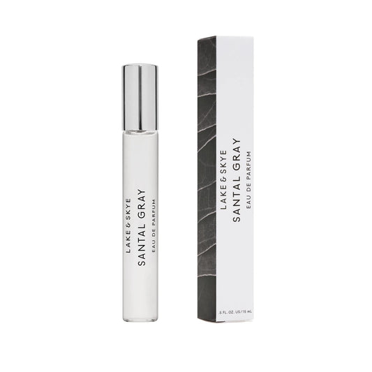 Lake & Skye Santal Gray Eau de Parfum Travel Spray, Long Lasting Fragrance, 0.5 fl oz (15 ml) - Santal, Cardamom, Sandalwood, Earthy, Musk, Vegan Beauty & Personal Care Lake & Skye