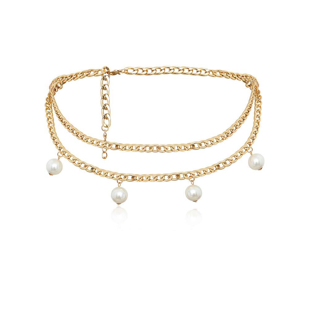 Xerling Big Pearl Waist Chain for Women Statement Belly Chain for Waist Jean Bohemian Jewelry Body Chain Charm Accessories