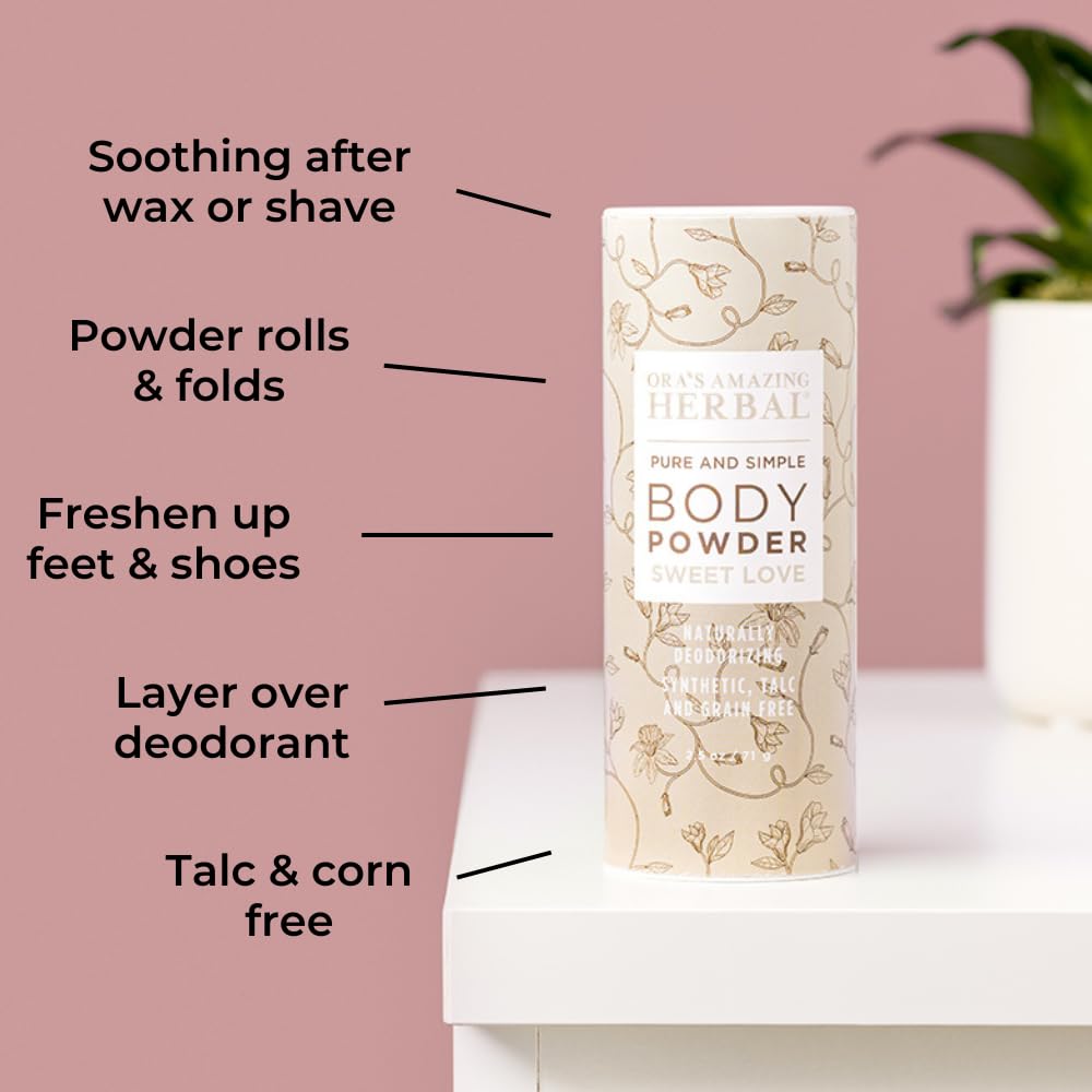 Ora's Amazing Herbal Body Powder for Women, Cornstarch and Talc Free Powder, Bath and Dusting Powder, Amber Oil, Frankincense Essential Oil Beauty and Personal Care Ora's Amazing Herbal