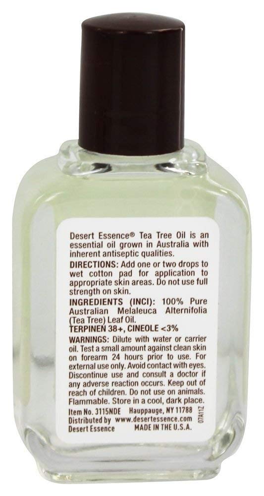 Desert Essence 100% Australian Tea Tree Oil Therapeutic Grade Essential Oil - Skin Cleansing, Clarifying, Soothing - Refreshing Air - Skin Care, Hair