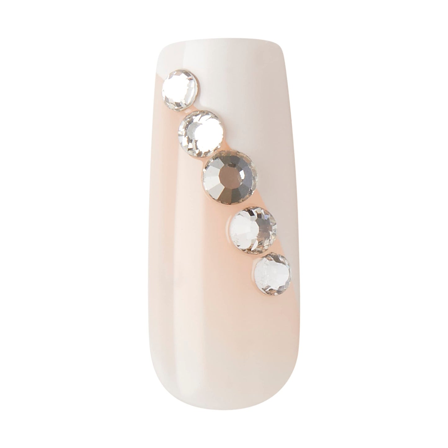 KISS Classy Premium Press On Nails, 'Gorgeous', White, Long Length, Square Shape, Includes 30 Fake Nails, 2g Pink Gel Nail Glue, 1 Manicure Stick, 1