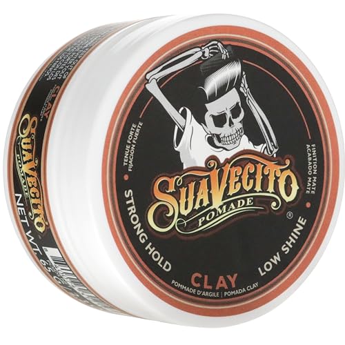 Suavecito Pomade Firme Clay for Men - Strong Hold, Low Shine Matte Finish - Professional Hair Styling Clay for Added Volume and Definition - 2.3 oz
