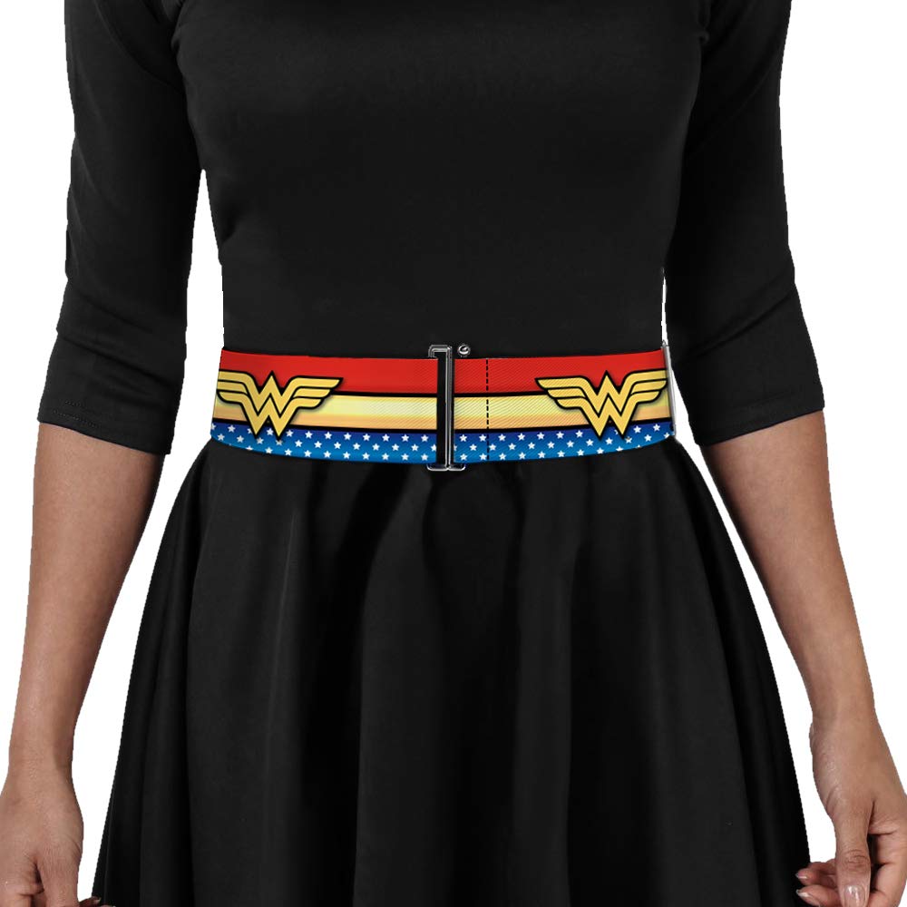 Belt Women's Cinch Wonder Woman Logo Stripe Stars Red Gold Blue White 23 to 44 Inches