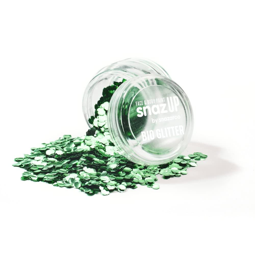 Snazaroo Chunky Bio Glitter, 5g (.17-oz) Tub, Green