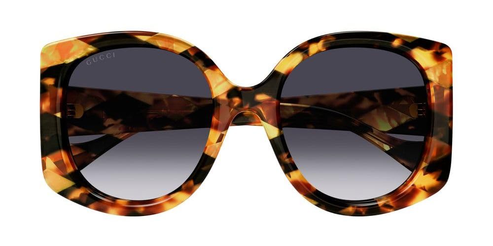 Gucci Women's GG Acetate Oversized Round Sunglasses, Havana-Havana-Blue, One Size