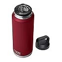 YETI Rambler 46 oz Bottle, Leakproof, Vacuum Insulated, Stainless Steel with Chug Cap, Harvest Red