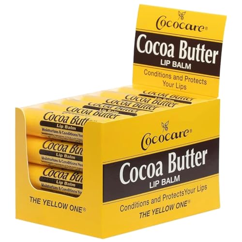 Cococare Cocoa Butter Lip Balm - The Little Yellow Stick - Conditions & Protects Lips with Hydrating Formula - Light Scent of Cocoa Butter - 0.15oz