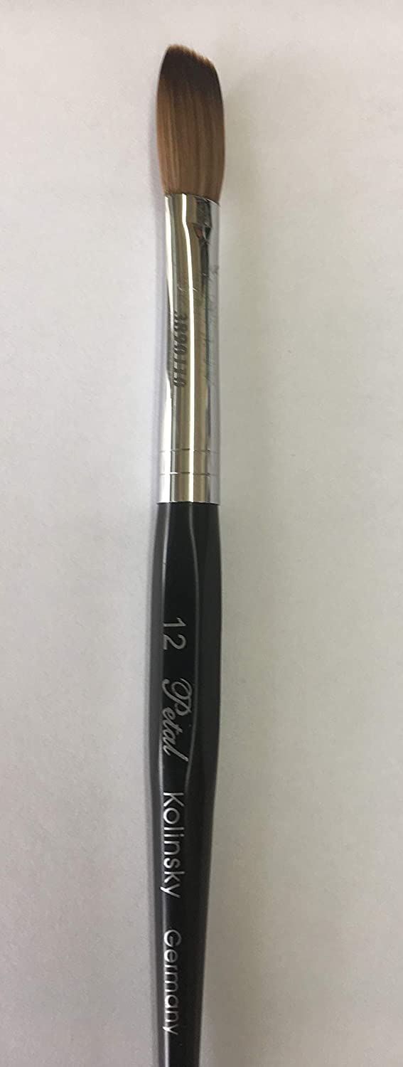 Six Angles CRIMPED 100% Kolinsky Acrylic Nail Brush Black Handle (Crimped Size 12) Beauty & Personal Care Six Angles