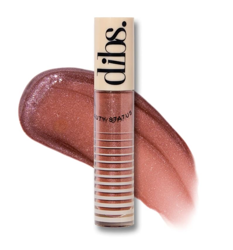 DIBS Beauty Go To Glossy Balm Lip Gloss Topper - MIMS (Make it Make Sense) Warm Mauve Shimmer, 0.20 oz
