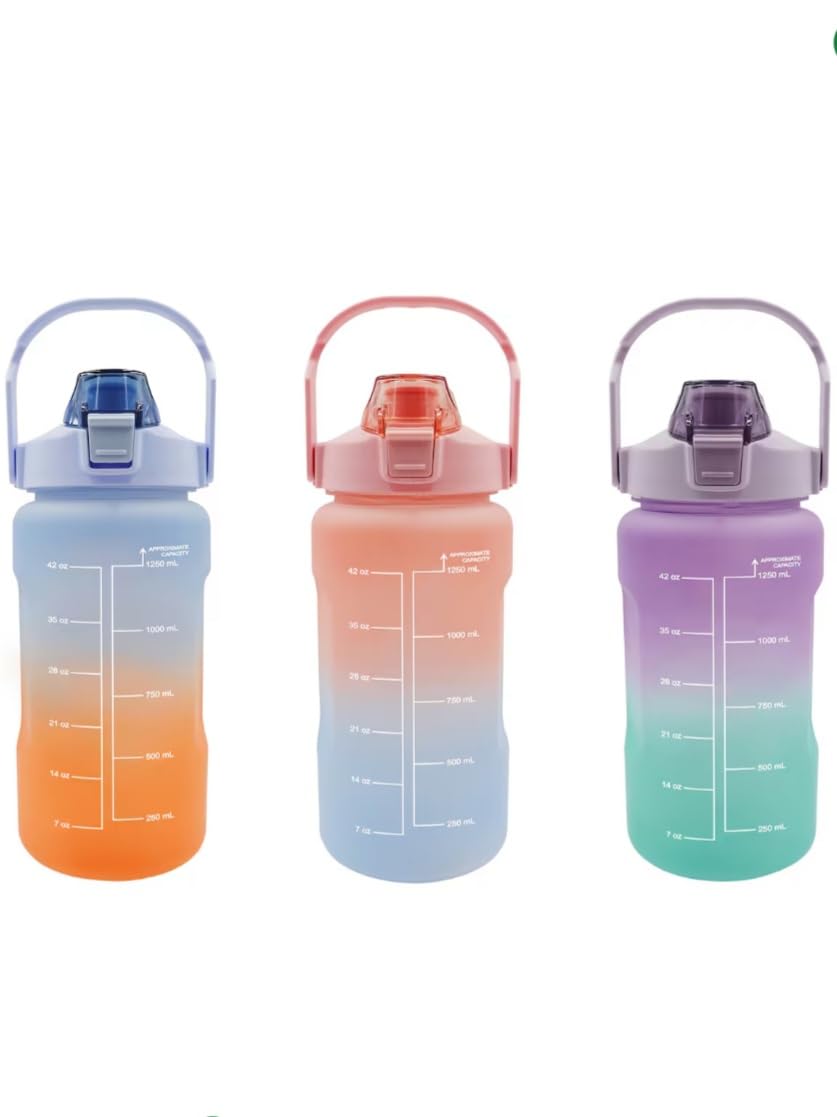 Greenbrier Ombre Water Bottles with Hydration Measurements and Flip-Top Lids, 48-oz. - 1 Bottle - colors vary
