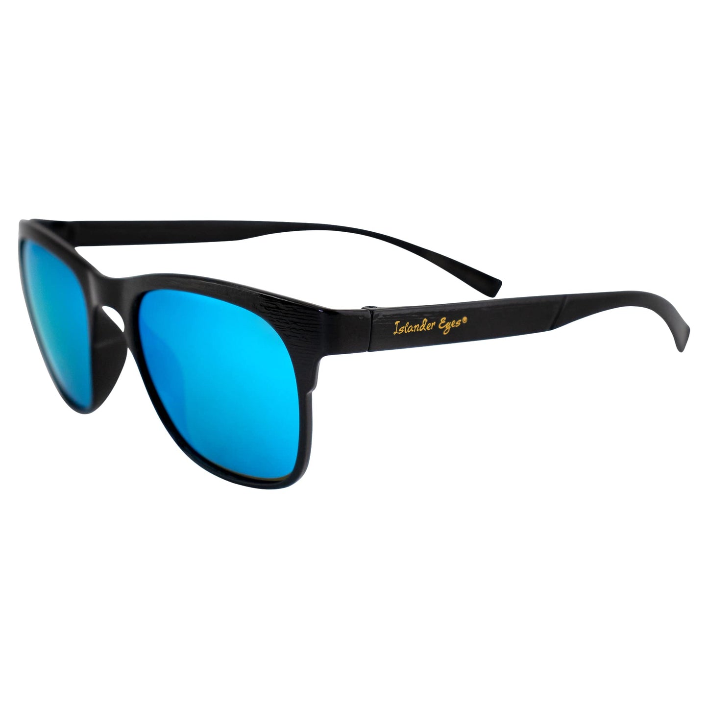 Islander Eyes Tahiti Polarized Sunglasses for Women Fashionable Black Frame w/Blue Mirror Lens