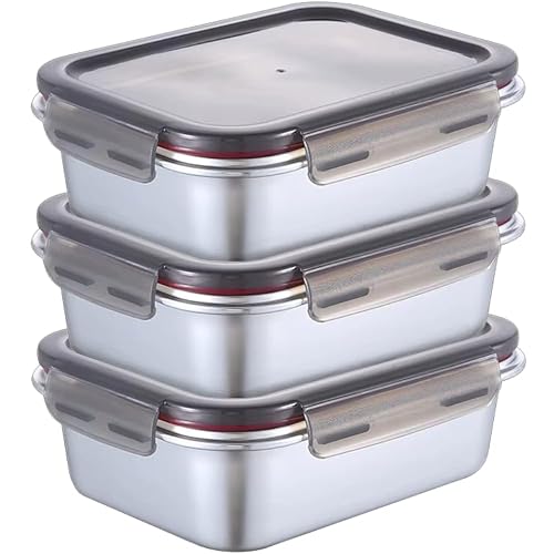 Stainless Steel Food Containers with Lids, Meal Prep Containers Reusable Freezer Storage Containers Lunch Containers Home Improvement Lunch Box…