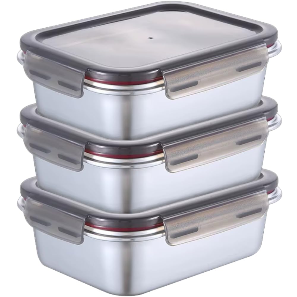 Stainless Steel Food Containers with Lids, Meal Prep Containers Reusable Freezer Storage Containers Lunch Containers Home Improvement Lunch Box…