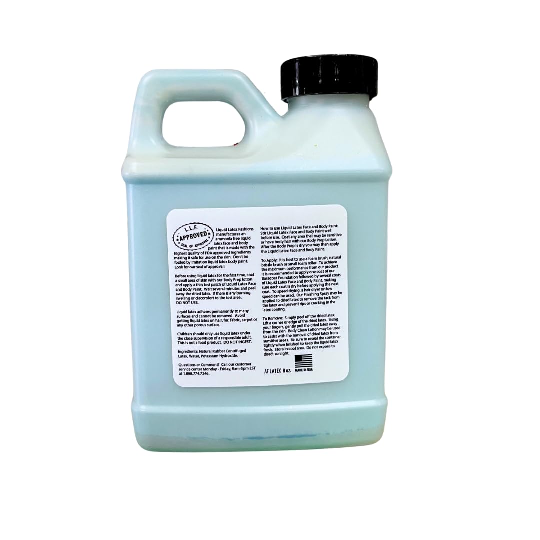 Metallic Blue 8 Oz - Liquid Latex Face and Body Paint Ammonia Free, Cosplay Avatar Shimmery Blue Sparkle Peel Off Paint